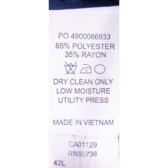 Ralph Lauren Mens Blazer Sz 42L Sport Coat Jacket Poly Blend 2-Bttn Houndstooth - Picture 11 of 13